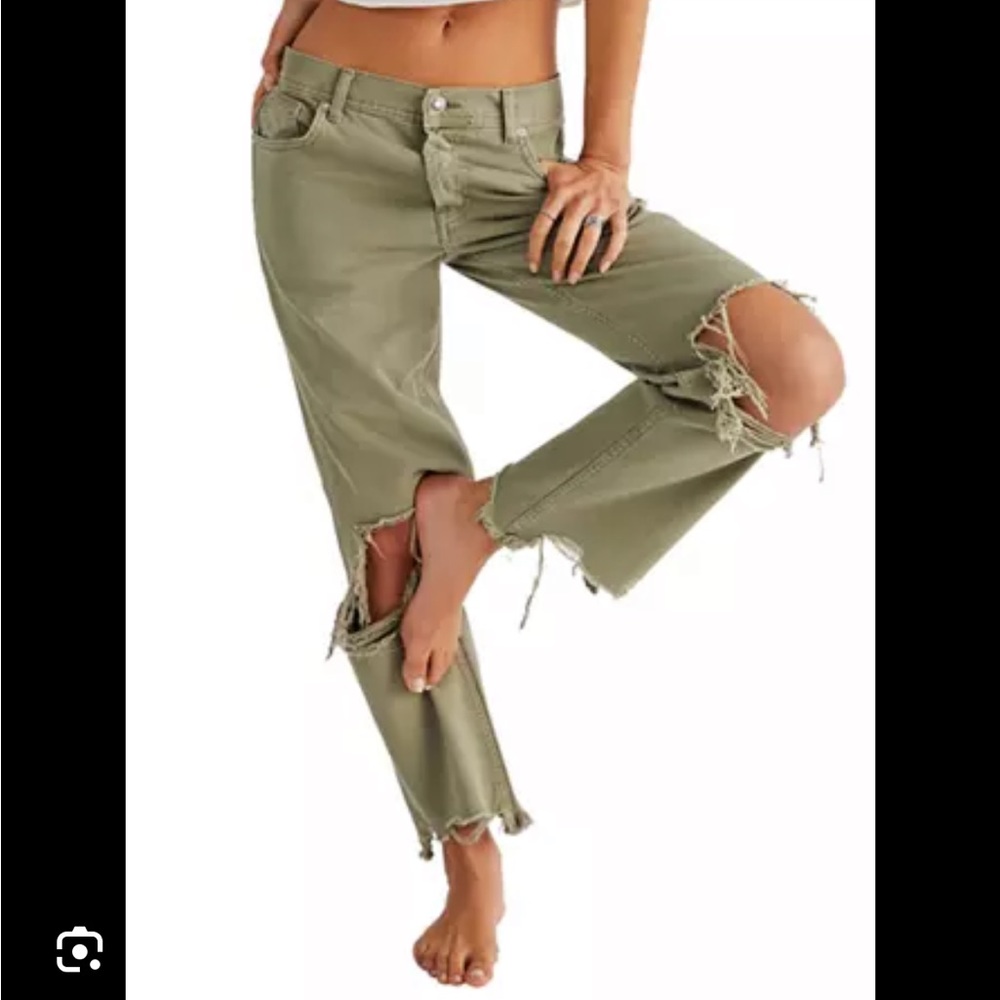 Free people Maggie mid rise green Jean